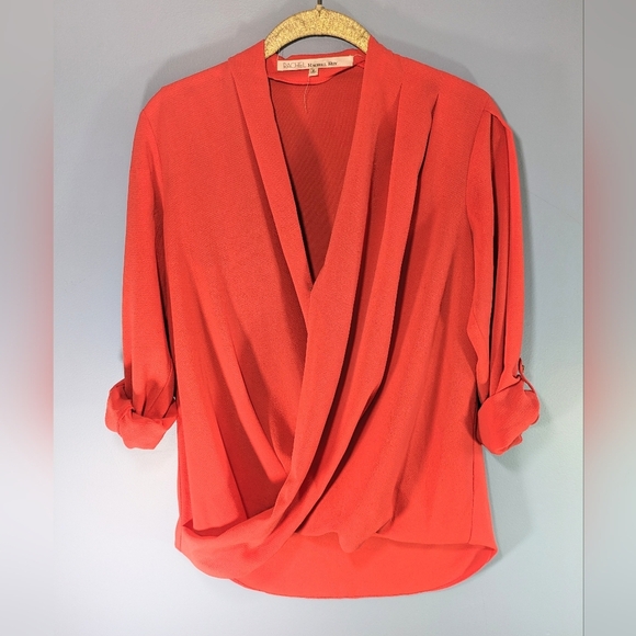 RACHEL Rachel Roy Tops - Rachel Roy Coral Drape Front Top